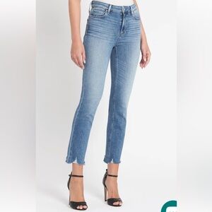 Paige straight leg Cindy jeans Mel destroyed hem denim classic trendy sz 32